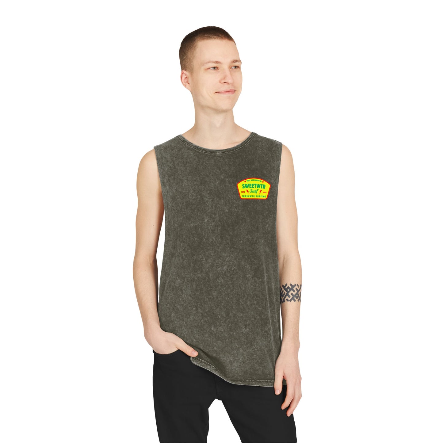 Unisex Stonewash Rasta Tank