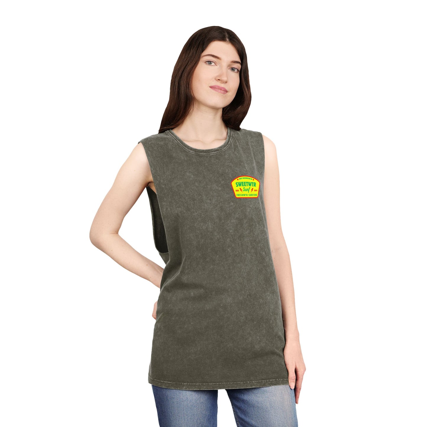 Unisex Stonewash Rasta Tank