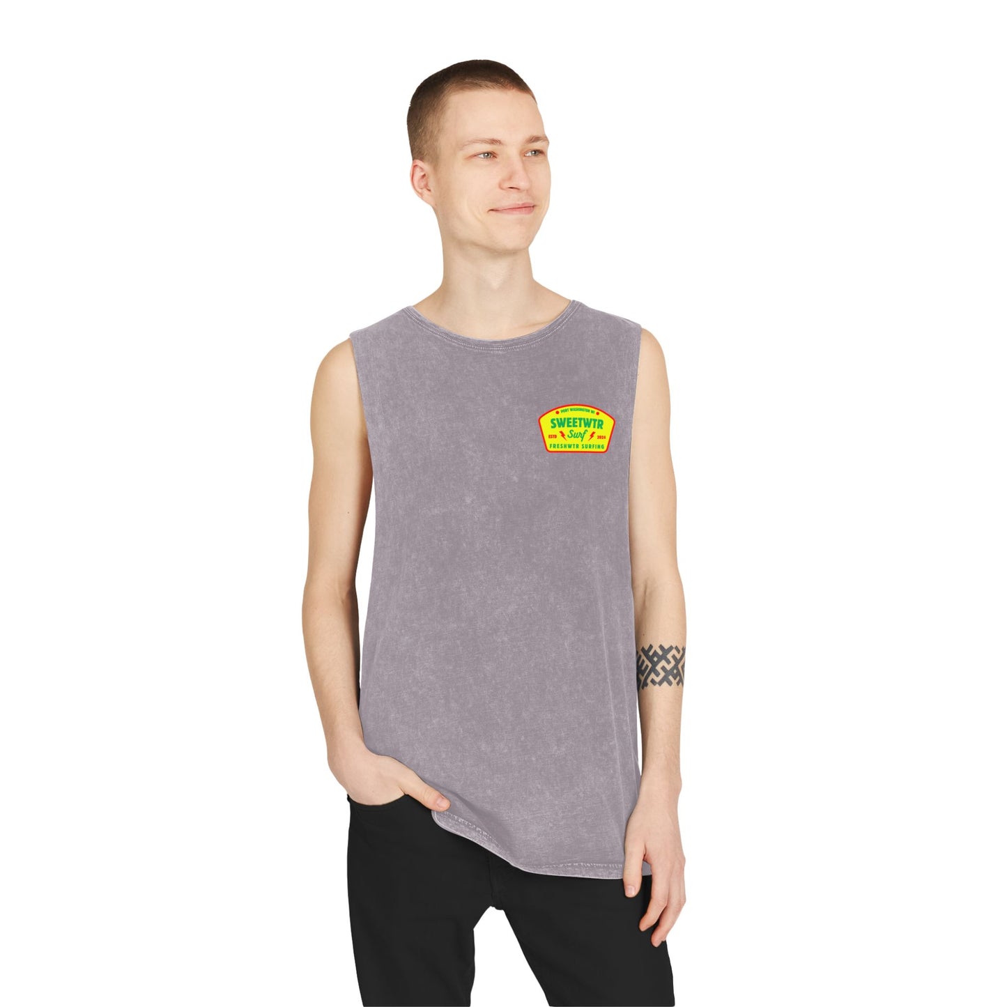 Unisex Stonewash Rasta Tank