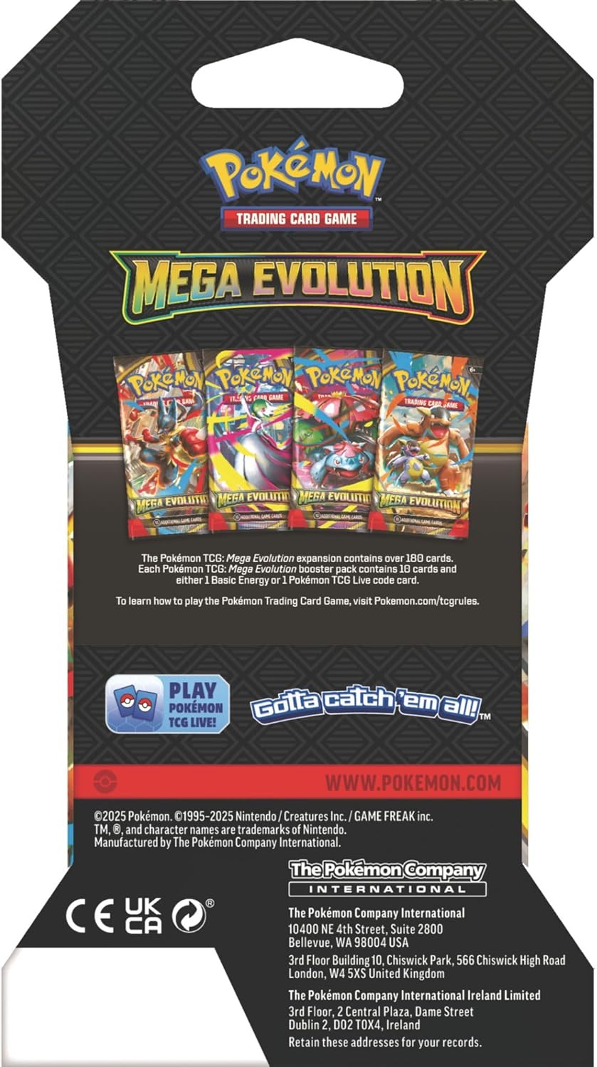 Pokemon TCG: Mega Evolution Sleeved Booster Pack (3-Pack)